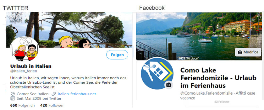 Bild von Comolake Homes Soziale Netzwerke