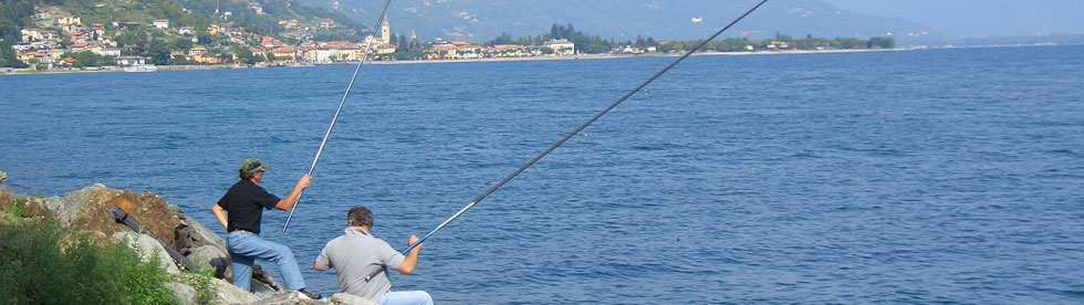 Angler im Urlaub am Comer See Bild von Angler im Urlaub am Comer See